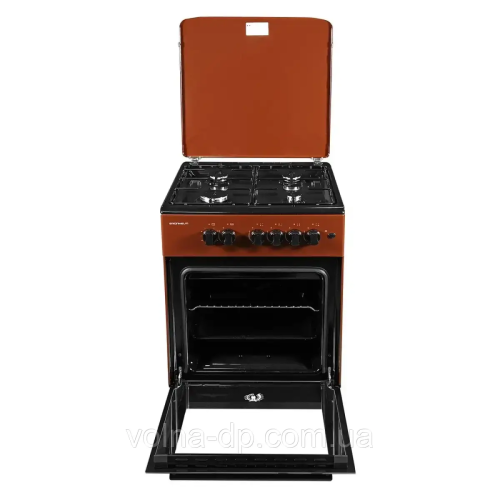 Плита газова коричнево-чорна Grunhelm G4FM6612BRB Плита газова коричнево-чорна Grunhelm G4FM6612BRB