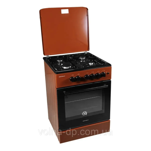 Плита газова коричнево-чорна Grunhelm G4FM6612BRB Плита газова коричнево-чорна Grunhelm G4FM6612BRB