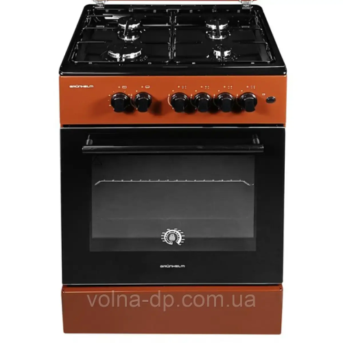 Плита газова коричнево-чорна Grunhelm G4FM6612BRB Плита газова коричнево-чорна Grunhelm G4FM6612BRB