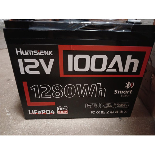 Акумулятор Humsienk 12V LiFePO4 100Ah Bluetooth 100Ah BMS 110A (літій-залізо-фосфатний) Акумулятор Humsienk 12V LiFePO4 100Ah Bluetooth 100Ah BMS 110A (літій-залізо-фосфатний)
