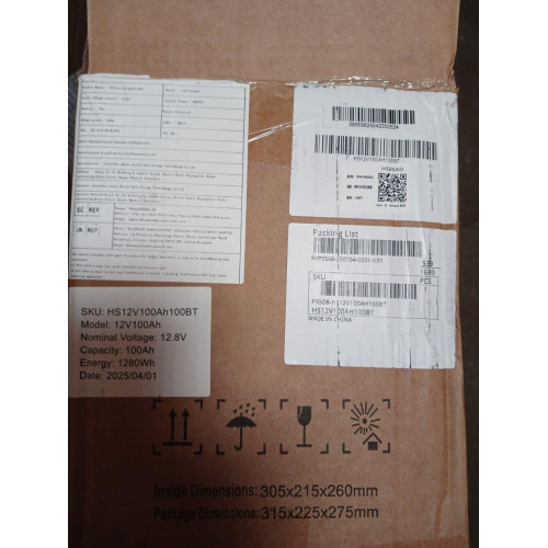 Акумулятор Humsienk 12V LiFePO4 100Ah Bluetooth 100Ah BMS 110A (літій-залізо-фосфатний) Акумулятор Humsienk 12V LiFePO4 100Ah Bluetooth 100Ah BMS 110A (літій-залізо-фосфатний)