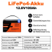 Акумулятор 12V LiFePO4 WERCHTAY 100 А·год з Bluetooth (BMS) 100 А 1280 Вт·год