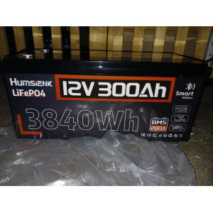 Аккумулятор Humsienk 12V LiFePO4  300 Ач с Bluetooth, система управления батареей (BMS) 200 А