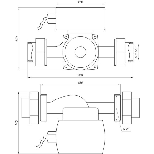 Насос циркуляційний енергоощадний Optima OP32-80AUTO 180мм + гайки