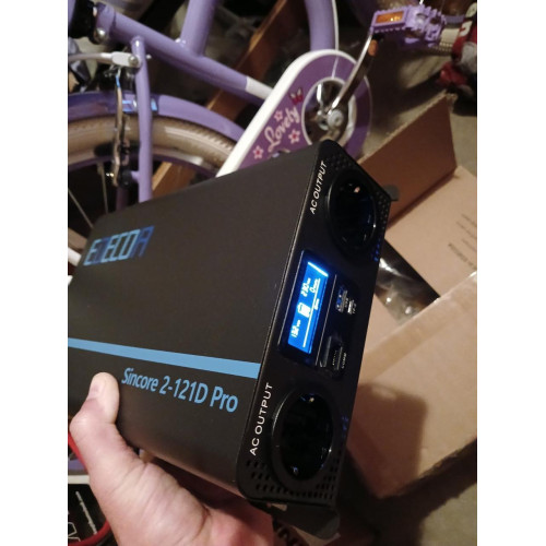 Інвертор EDECOA Sincore2-121D 12 V 230 V 1200 W Чиста синусоїда USB Type C PRO з пультом