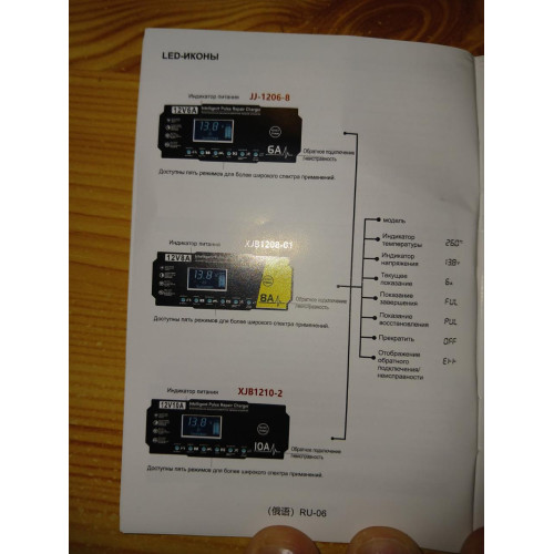 Зарядний пристрій для автомобільного акумулятора XJB1210-2 12V 10A / 14.6V LiFePo4 (17121) Зарядний пристрій для автомобільного акумулятора XJB1210-2 12V 10A / 14.6V LiFePo4 (17121)