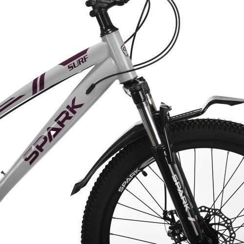 Велосипед SPARK SURF (колеса — 24", сталева рама — 11") сірий