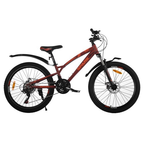 Велосипед SPARK SURF (колеса — 24", сталева рама — 12" бордовий