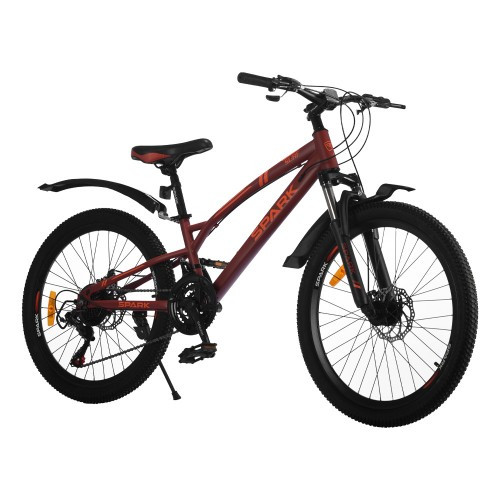 Велосипед SPARK SURF (колеса — 24", сталева рама — 12" бордовий
