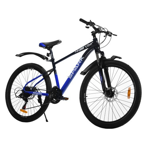 Велосипед SPARK VIBE (колеса — 27,5", сталева рама — 17") чорний із синім Велосипед SPARK VIBE (колеса — 27,5", сталева рама — 17") чорний із синім