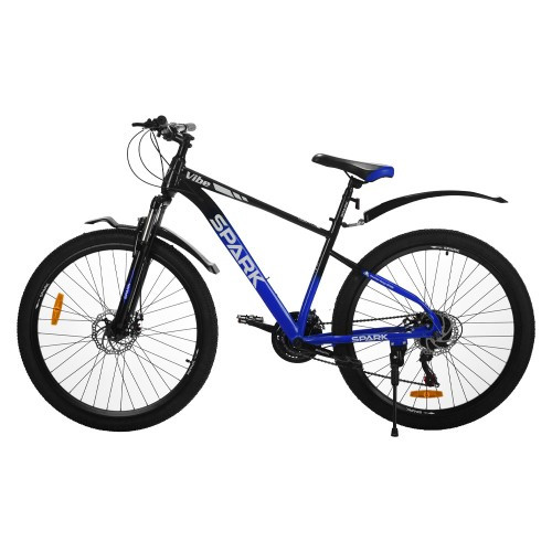 Велосипед SPARK VIBE (колеса — 27,5", сталева рама — 17") чорний із синім Велосипед SPARK VIBE (колеса — 27,5", сталева рама — 17") чорний із синім