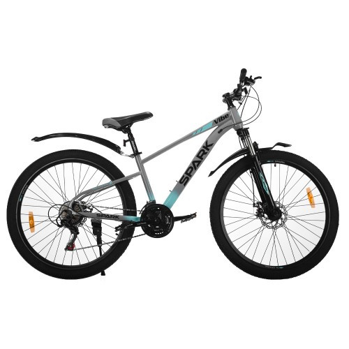 Велосипед SPARK VIBE (колеса — 27,5", сталева рама — 15") сірий із бірюзовим
