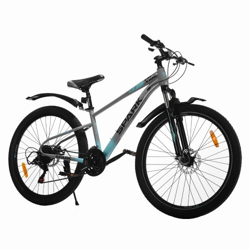 Велосипед SPARK VIBE (колеса — 27,5", сталева рама — 15") сірий із бірюзовим