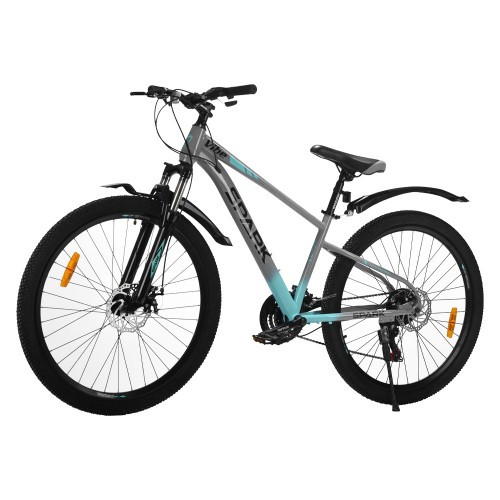 Велосипед SPARK VIBE (колеса — 27,5", сталева рама — 15") сірий із бірюзовим