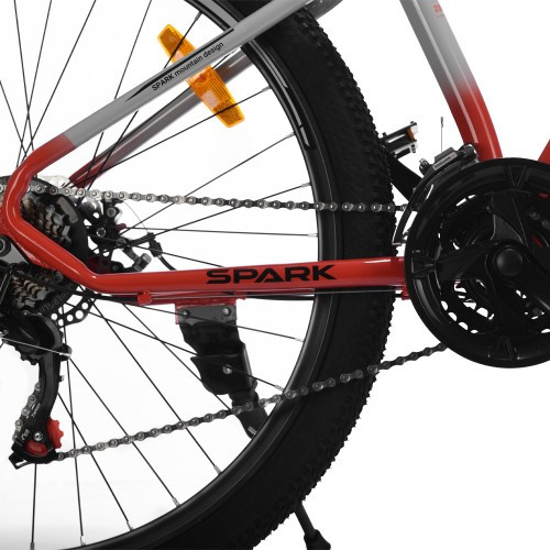 Велосипед SPARK BLITZ (колеса — 27,5", сталева рама — 17") сірий із червоним