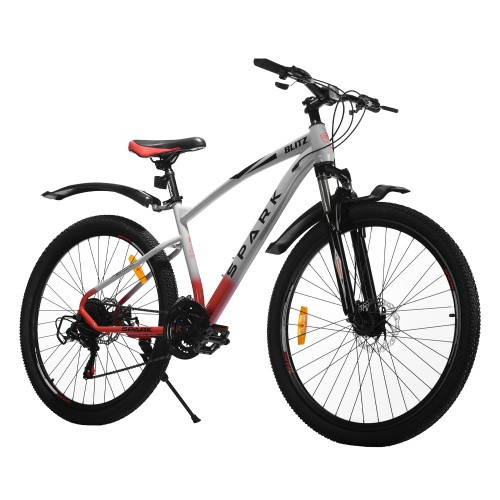 Велосипед SPARK BLITZ (колеса — 27,5", сталева рама — 17") сірий із червоним