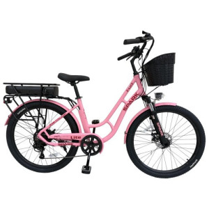 Велосипед з електромотором SPARK E-CITY LITE 17" 48 V / 500 W / 12,8 Ah малиновий