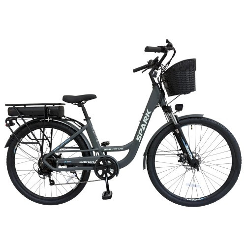 Велосипед з електромотором SPARK E-CITY COMFORT 18" 48 V/500W/12,8Ah темно-сірий