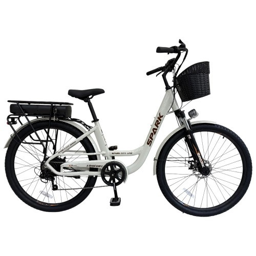 Велосипед з електромотором SPARK E-CITY COMFORT 18" 48 V/500W/12,8Ah світло-сірий