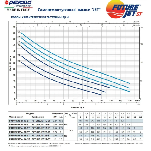Поверхневий насос Pedrollo Future JETm 2A-ST Поверхневий насос Pedrollo Future JETm 2A-ST