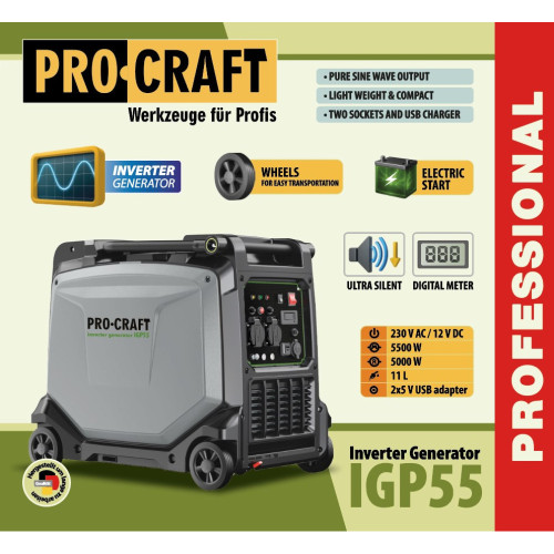 Інверторний бензиновий генератор Procraft IGP55 ( 5.5 квт)