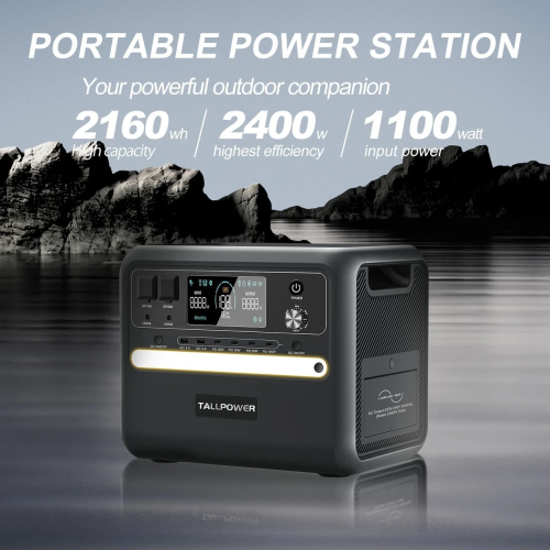 Портативна електростанція TALLPOWER V2400, 2160 Вт·год, сонячний генератор, швидке заряджання. Портативна електростанція TALLPOWER V2400, 2160 Вт·год, сонячний генератор, швидке заряджання.