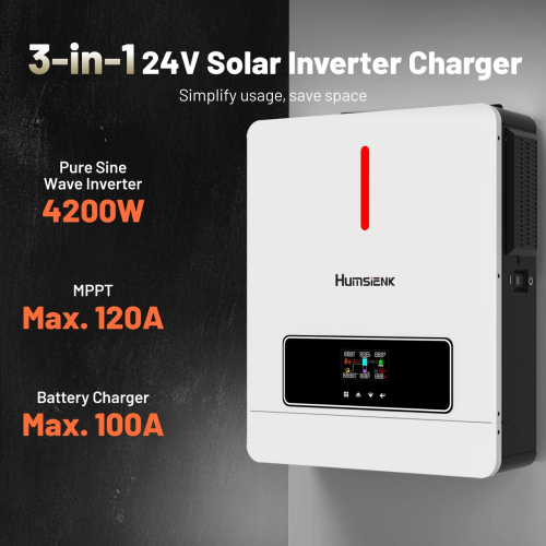 Інвертор гібридний Humsienk 4200W 24V 230V MPPT 6200W HSINV24V4.2KW220-SRB-EU Інвертор гібридний Humsienk 4200W 24V 230V MPPT 6200W HSINV24V4.2KW220-SRB-EU