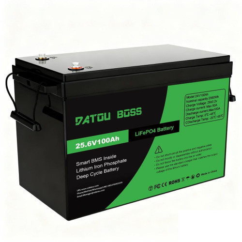Акумулятор DATOUBOSS 24V 100Ah LiFePO4 с BMS 100A 2560Wh з глибоким циклом зарядки/розрядки BMS 100A Акумулятор DATOUBOSS 24V 100Ah LiFePO4 с BMS 100A 2560Wh з глибоким циклом зарядки/розрядки BMS 100A