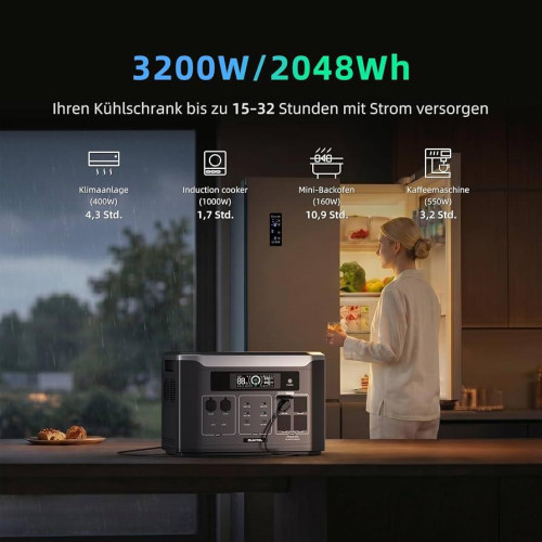 Портативна зарядна станція OUKITEL BP3000E (ємність 2048 Вт·год), LiFePO4, потужність 3200 Вт (пікова 6400 Вт) Портативна зарядна станція OUKITEL BP3000E (ємність 2048 Вт·год), LiFePO4, потужність 3200 Вт (пікова 6400 Вт)