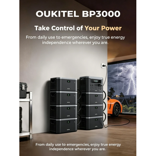 Портативна електростанція OUKITEL BP3000E з літій-залізо-фосфатним акумулятором 2048 Вт·год BP3000E+B2000L Портативна електростанція OUKITEL BP3000E з літій-залізо-фосфатним акумулятором 2048 Вт·год BP3000E+B2000L