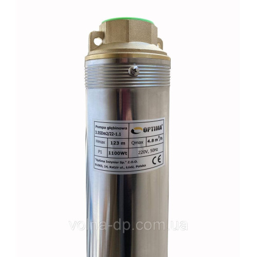 Насос свердловинний OPTIMA 3.5SDm2/22 1,1 кВт 123м +пульт+кабель 15м NEW Насос свердловинний OPTIMA 3.5SDm2/22 1,1 кВт 123м +пульт+кабель 15м NEW