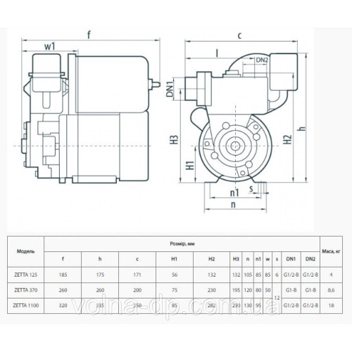 Станція насосна побутова NPO ZETTA 370 Станція насосна побутова NPO ZETTA 370