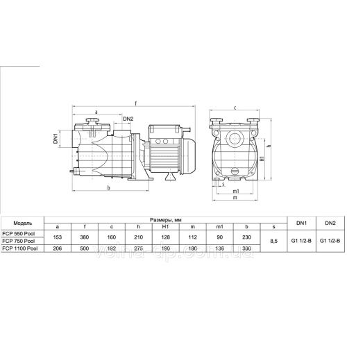 Насос для бассейнов NPO FСP -1100 Pool Насос для бассейнов NPO FСP -1100 Pool