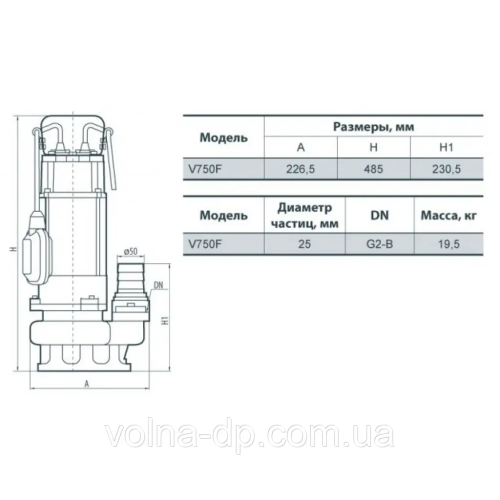 Дренажний насос NPO V750F Дренажний насос NPO V750F