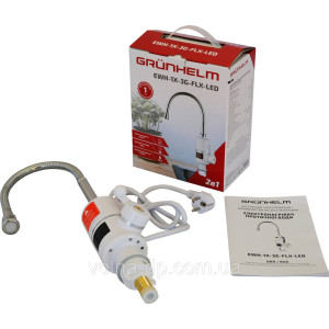 Електричний проточний водонагрівач Grunhelm EWH-3F-LED