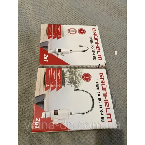 Електричний проточний водонагрівач Grunhelm EWH-3F-LED