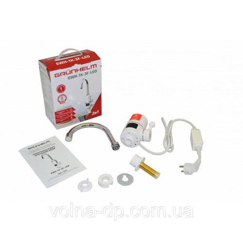 Електричний проточний водонагрівач Grunhelm EWH-3F-LED