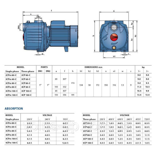Відцентровий насос Pedrollo 3CPm 80