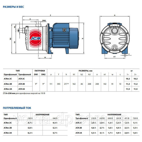 Насос центрогонний Pedrollo JCRm 2C 0.75 Kw Насос центрогонний Pedrollo JCRm 2C 0.75 Kw