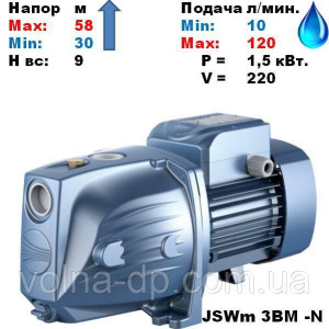 Насос поверхневий Pedrollo JSWm 3BM 1,5 кВт Оригінал