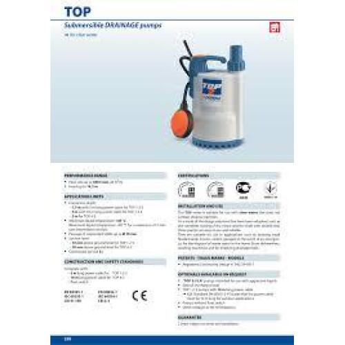 Насос дренажний PEDROLLO TOP 1-0,25 kw (5 метрів довжина)