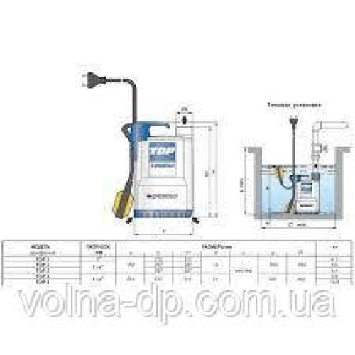 Насос дренажний PEDROLLO TOP 1-0,25 kw (5 метрів довжина)