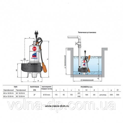 Насмокт фекальний PEDROLLO BCm 15/50-ST