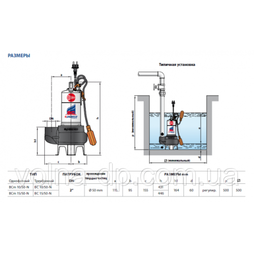 Насмокт фекальний PEDROLLO BCm 15/50-ST