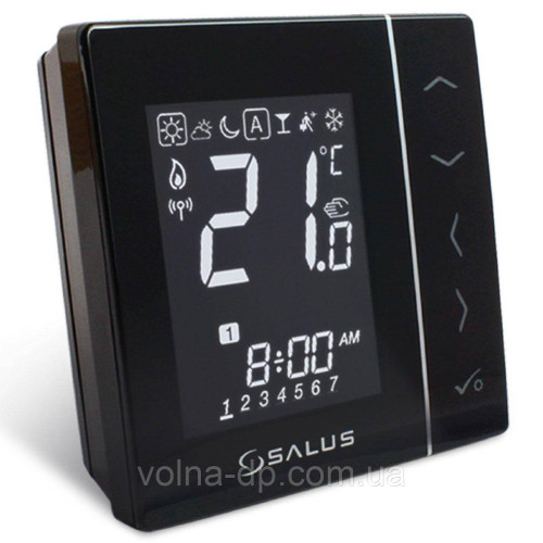 Безпровідний цифровий електронний терморегулятор чорний Salus VS20BRF Безпровідний цифровий електронний терморегулятор чорний Salus VS20BRF