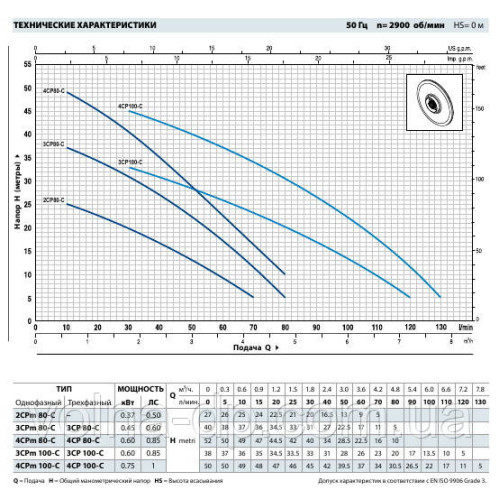 Багатоступінчастий відцентровий насос Pedrollo 3CPm 100