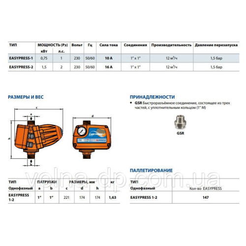 Електронний регулятор тиску Pedrollo EASYPRESS-1M