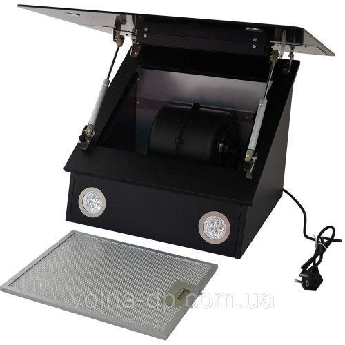 Витяжка кухонна GRUNHELM GVN 220 B (наклонена, 1000 м3/ч, скло)