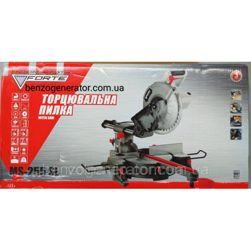 Торцювальна пила з протяжкою Forte MS-255 SL 2 кВт 255 мм (77400) Торцювальна пила з протяжкою Forte MS-255 SL 2 кВт 255 мм (77400)