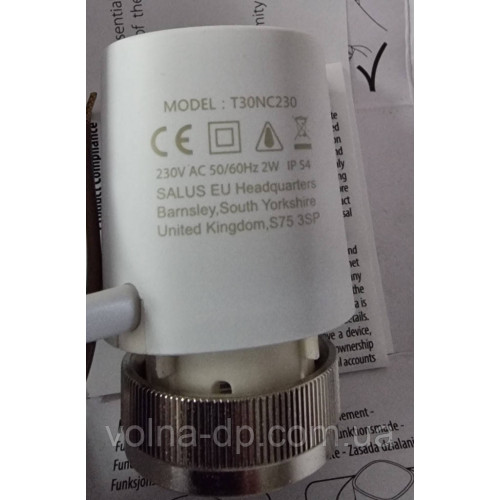 Сервопривід термоэлектр. SALUS T30NC 24V M30x1,5 Сервопривід термоэлектр. SALUS T30NC 24V M30x1,5